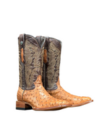 Genuine Ostrich Brandy Wide Square Toe TMX200479 Tanner Mark - Colt Boots and Western Wear