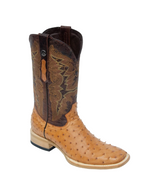 Genuine Ostrich Brandy Wide Square Toe TMX200479 Tanner Mark - Colt Boots and Western Wear