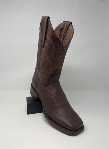 Brown White Diamond Leather Boot - Colt Boots and Western Wear