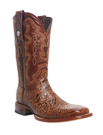 Classic Cognac Square Toe Hand Tooled TM201706 Tanner Mark - Colt Boots and Western Wear
