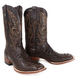 Classic Brown Caiman Hornback Print Square Toe TM201701 Tanner Mark - Colt Boots and Western Wear