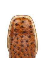 Cognac Ostrich Print Square Toe TM200961 Tanner Mark - Colt Boots and Western Wear