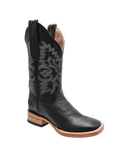 Ladies Black Square Toe White Diamond 506 - Colt Boots and Western Wear