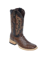 Genuine Ostrich Tobacco Wide Square Toe TMX200478 Tanner Mark - Colt Boots and Western Wear