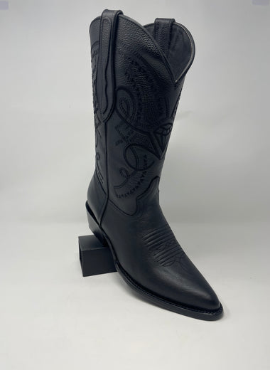 Men's Black Oval White Diamond Boots - Colt Boots and Western Wear