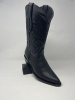 Men's Black Oval White Diamond Boots - Colt Boots and Western Wear