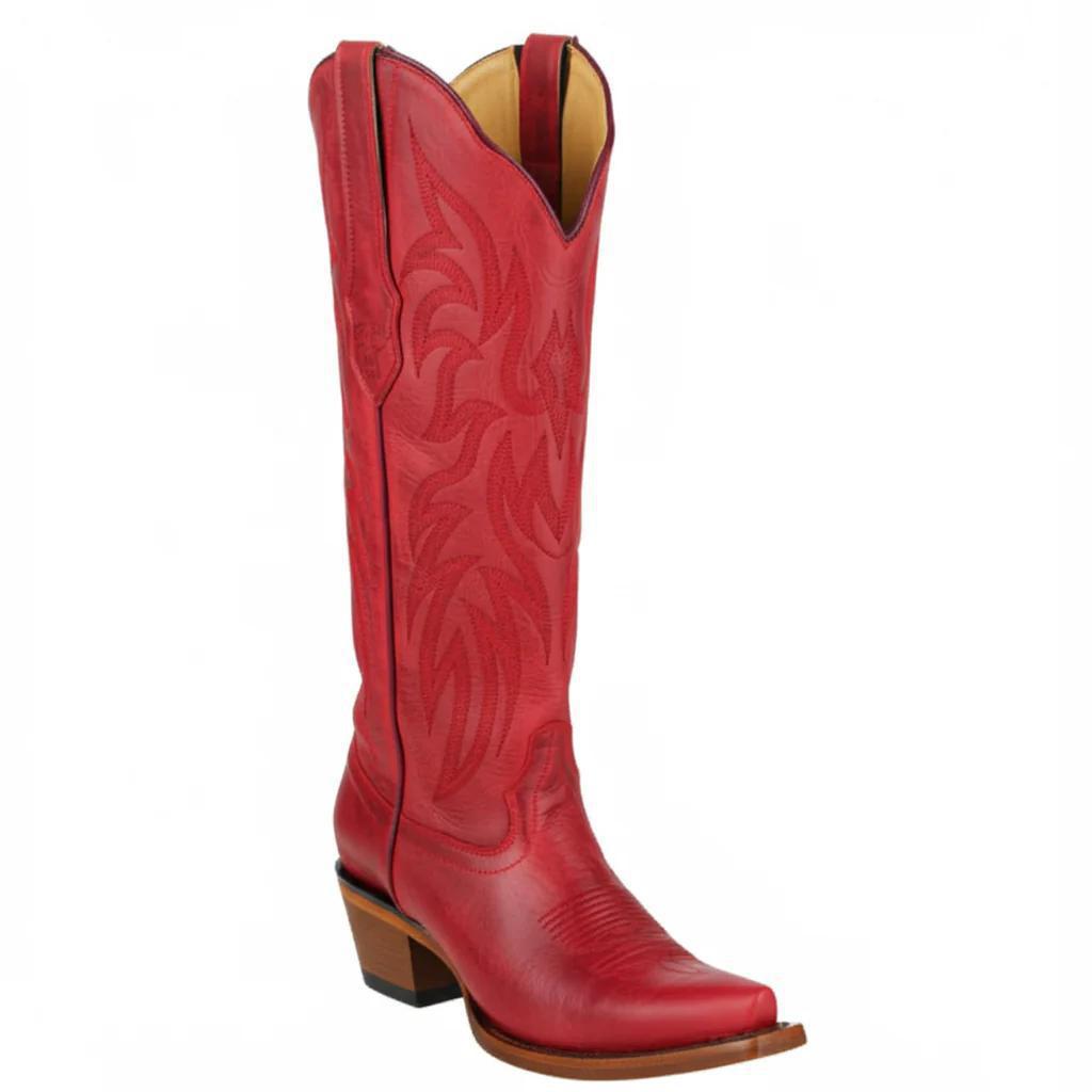 LADIES RED SNIP TOE TALL SHAFT H381 LOS ALTOS 3815012 - Colt Boots and Western Wear