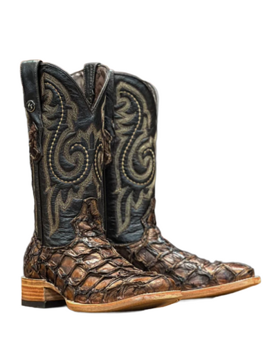 Genuine Chocolate Brown Monster Fish Wide Square Toe  TMX201307 Tanner Mark - Colt Boots and Western Wear