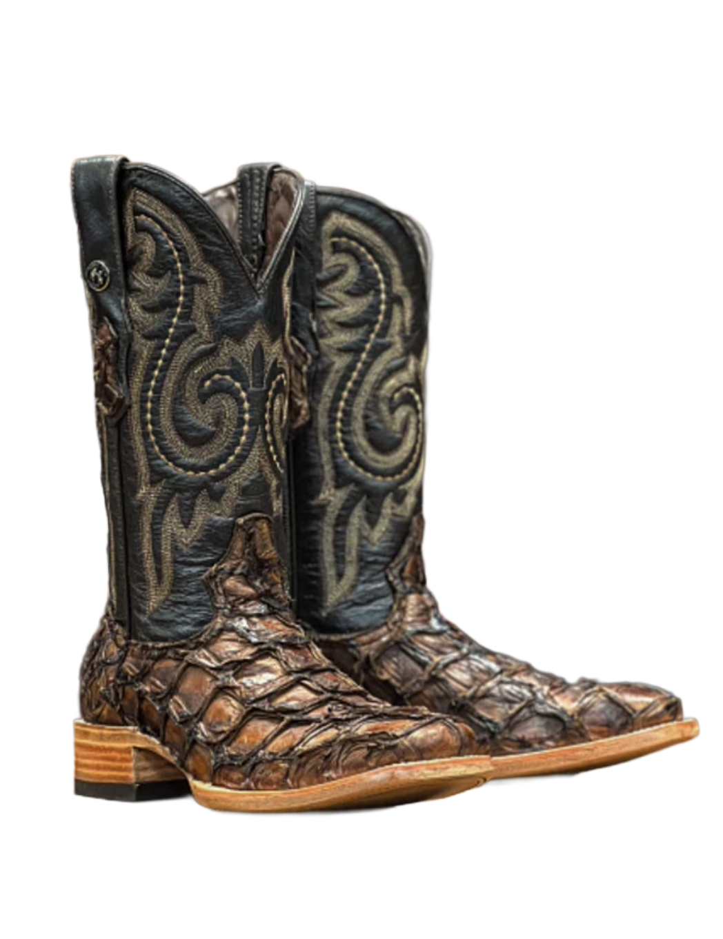 Genuine Chocolate Brown Monster Fish Wide Square Toe  TMX201307 Tanner Mark - Colt Boots and Western Wear