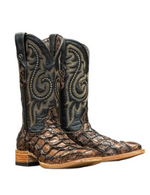 Genuine Chocolate Brown Monster Fish Wide Square Toe  TMX201307 Tanner Mark - Colt Boots and Western Wear