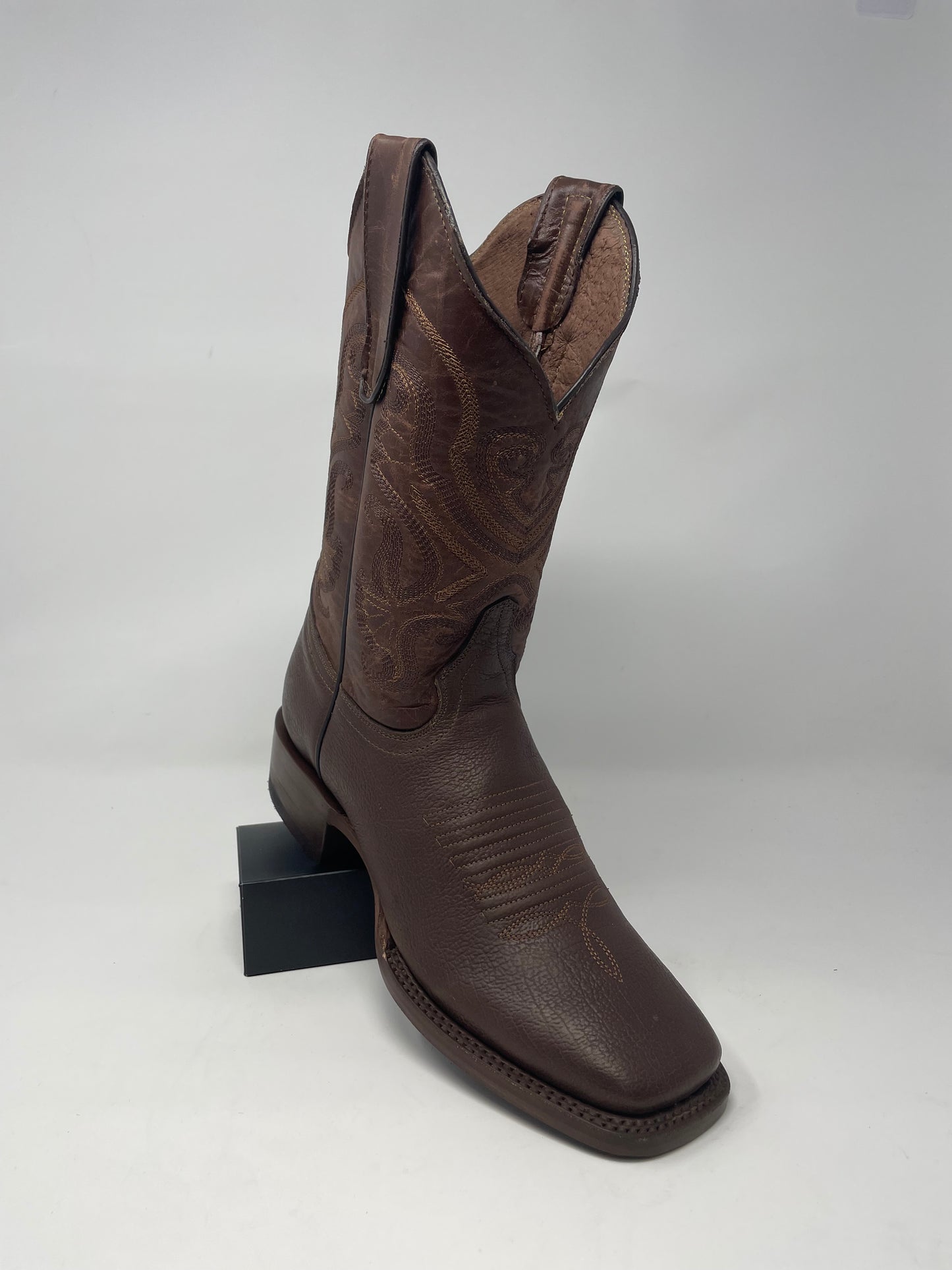 Brown White Diamond Leather Boot - Colt Boots and Western Wear
