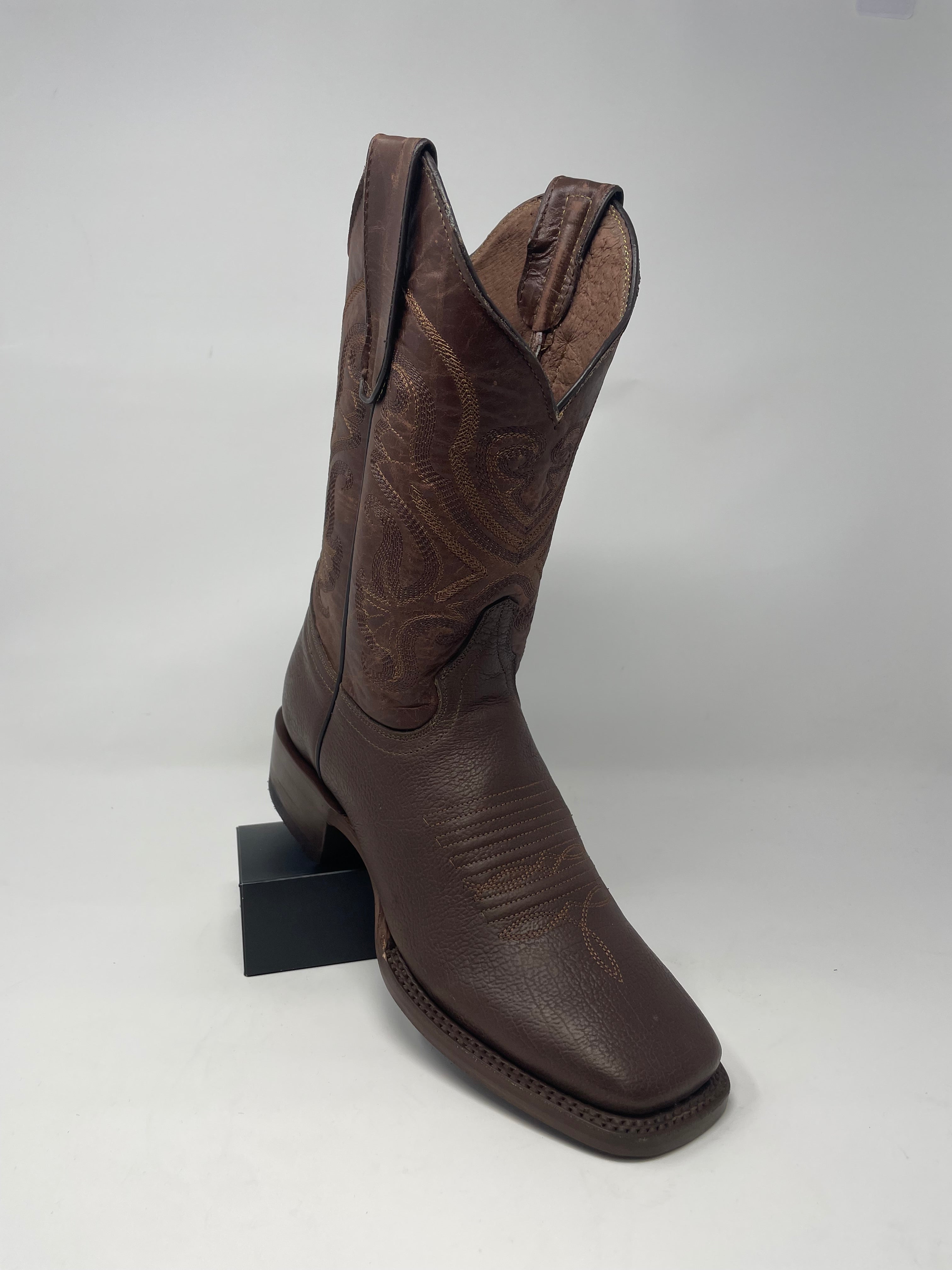 Leather Boots, Medium Brown