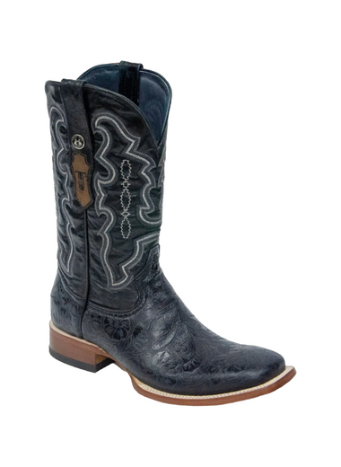 Classic Black Square Toe Hand Tooled TM201708 Tanner Mark - Colt Boots and Western Wear
