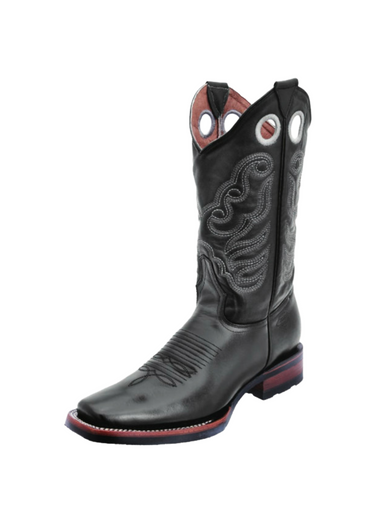 Mens Black Wide Square Toe White Diamond 327 - Colt Boots and Western Wear
