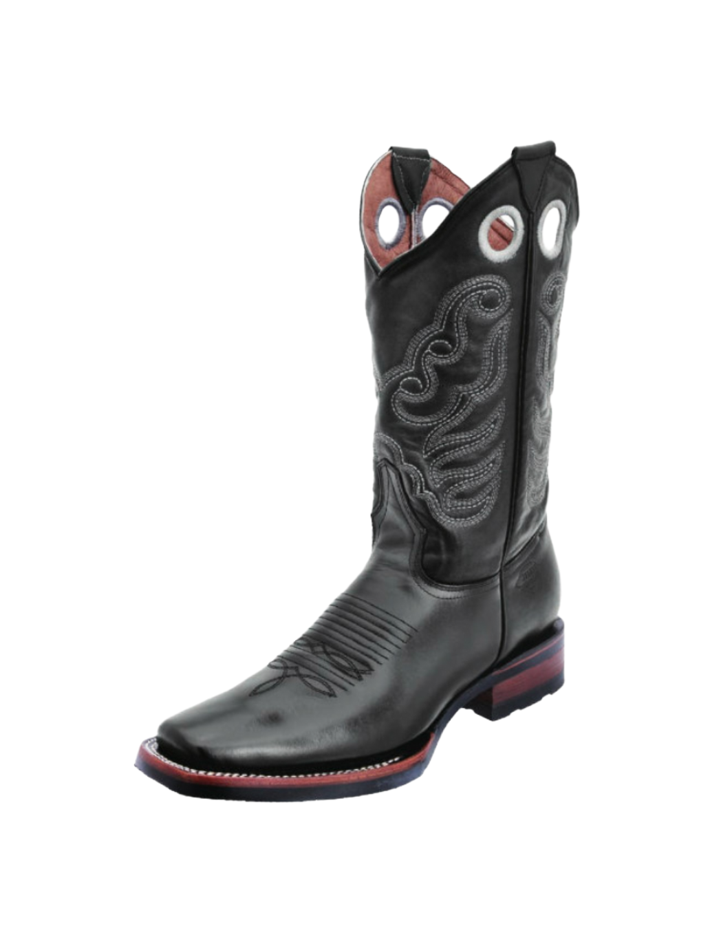 Mens Black Wide Square Toe White Diamond 327 - Colt Boots and Western Wear