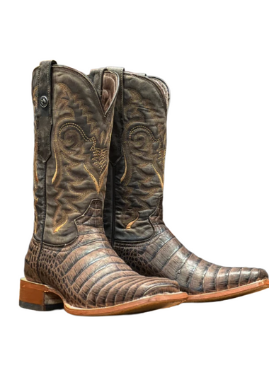 Brown Caiman Belly Print Square Toe TM207005 Tanner Mark - Colt Boots and Western Wear