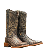 Brown Caiman Belly Print Square Toe TM207005 Tanner Mark - Colt Boots and Western Wear