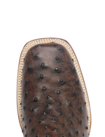 Matte Brown Ostrich Print Square Toe TM205525 Tanner Mark - Colt Boots and Western Wear