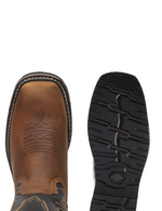 Men Crazy Brown/Black Rancher Grit 12" Square Toe Bonanza BA172/BAT172 - Colt Boots and Western Wear