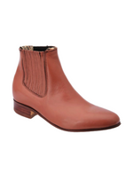 Mens Tobacco Napa Ankle Boot/Botin Charro White Diamond 726 - Colt Boots and Western Wear