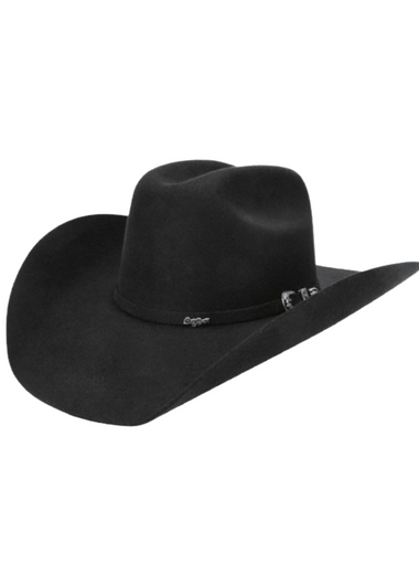 6X Black Maverick Felt Cowboy Hat White Diamond 631 - Colt Boots and Western Wear