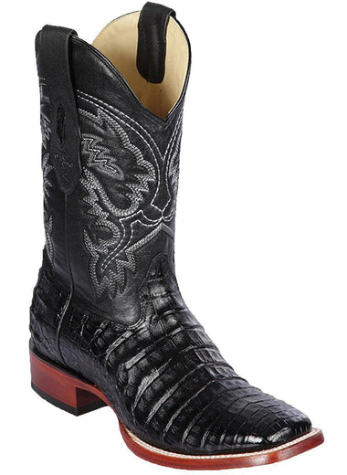 GENUINE BLACK CAIMAN BELLY WIDE SQUARE TOE H822 LOS ALTOS 8228205 - Colt Boots and Western Wear