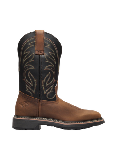 Men Crazy Brown/Black Rancher Grit 12" Square Toe Bonanza BA172/BAT172 - Colt Boots and Western Wear