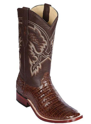 GENUINE BROWN CAIMAN BELLY WIDE SQUARE TOE H822 LOS ALTOS 8228207 - Colt Boots and Western Wear