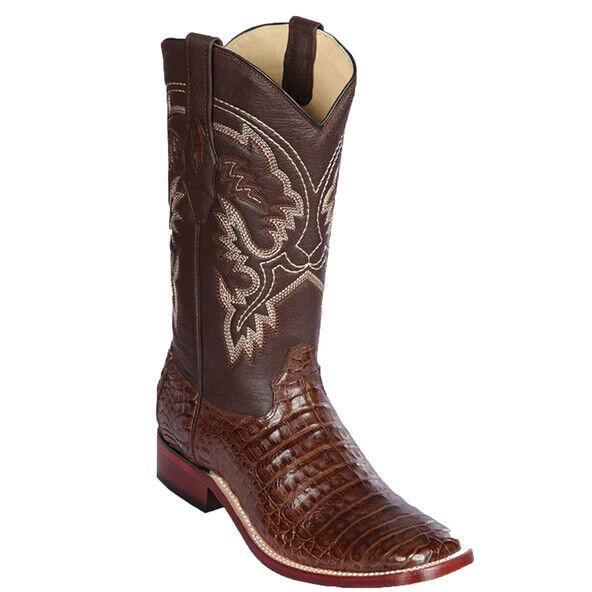 Mens Los Altos Caiman Belly Skin Wide Square Toe Boot Sahara Brown main image 1