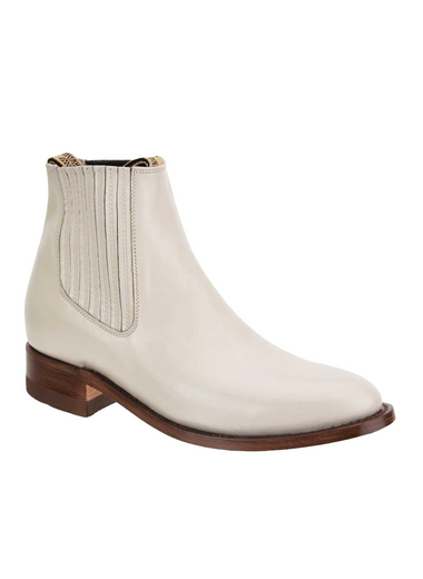 Mens Hueso Napa Ankle Boot/Botin Charro White Diamond 730 - Colt Boots and Western Wear