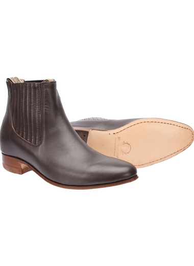 Mens Brown Napa Ankle Boot/Botin Charro White Diamond 728 - Colt Boots and Western Wear
