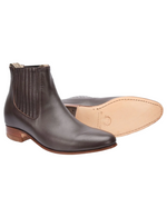 Mens Brown Napa Ankle Boot/Botin Charro White Diamond 728 - Colt Boots and Western Wear