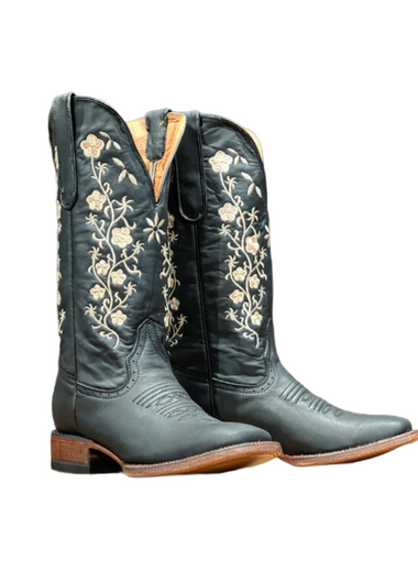 Women's Crazy Black Wide Square Toe TML201351 Tanner Mark