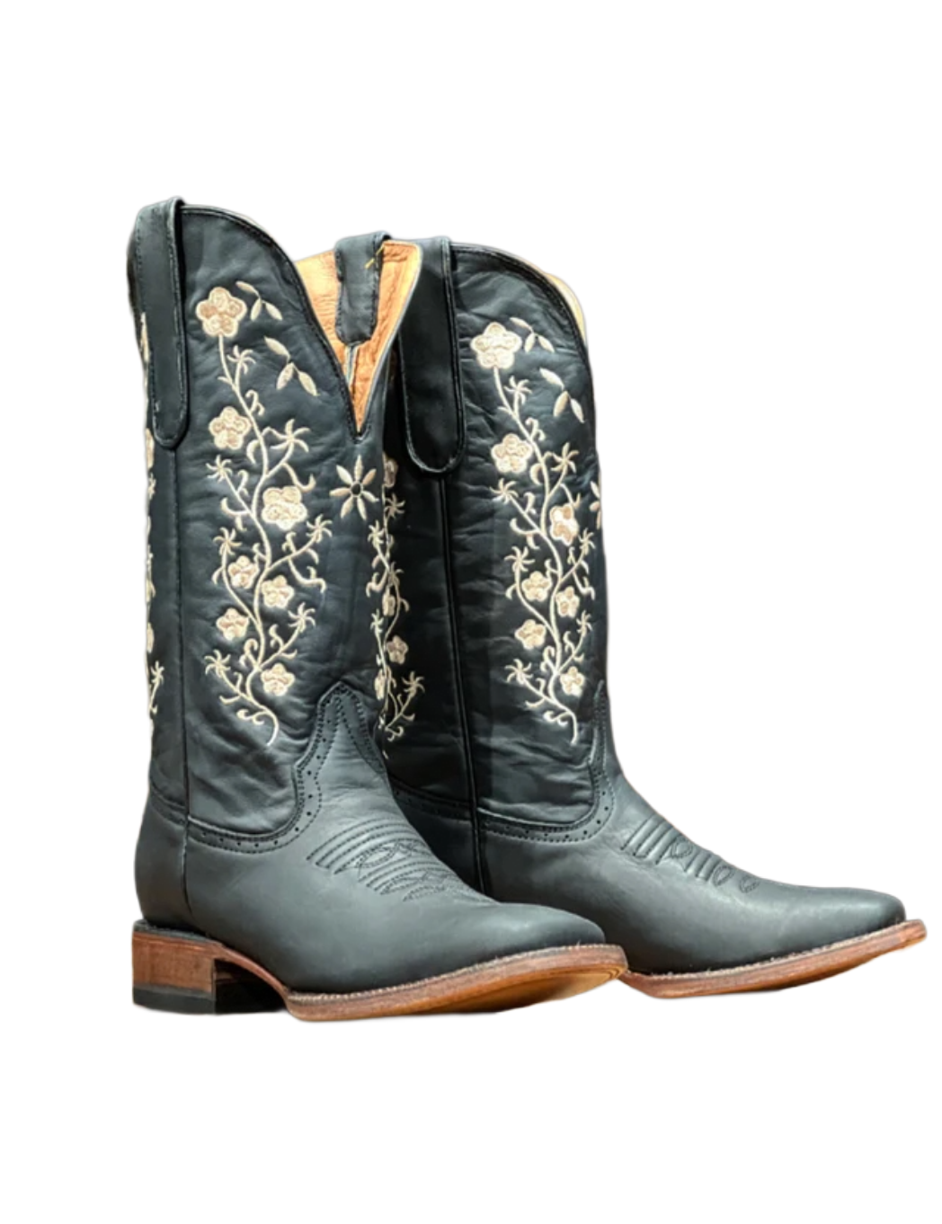 Women's Crazy Black Wide Square Toe TML201351 Tanner Mark