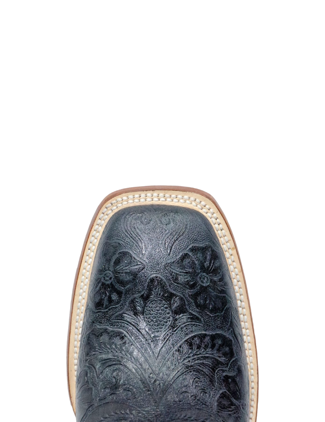 Classic Black Square Toe Hand Tooled TM201708 Tanner Mark - Colt Boots and Western Wear