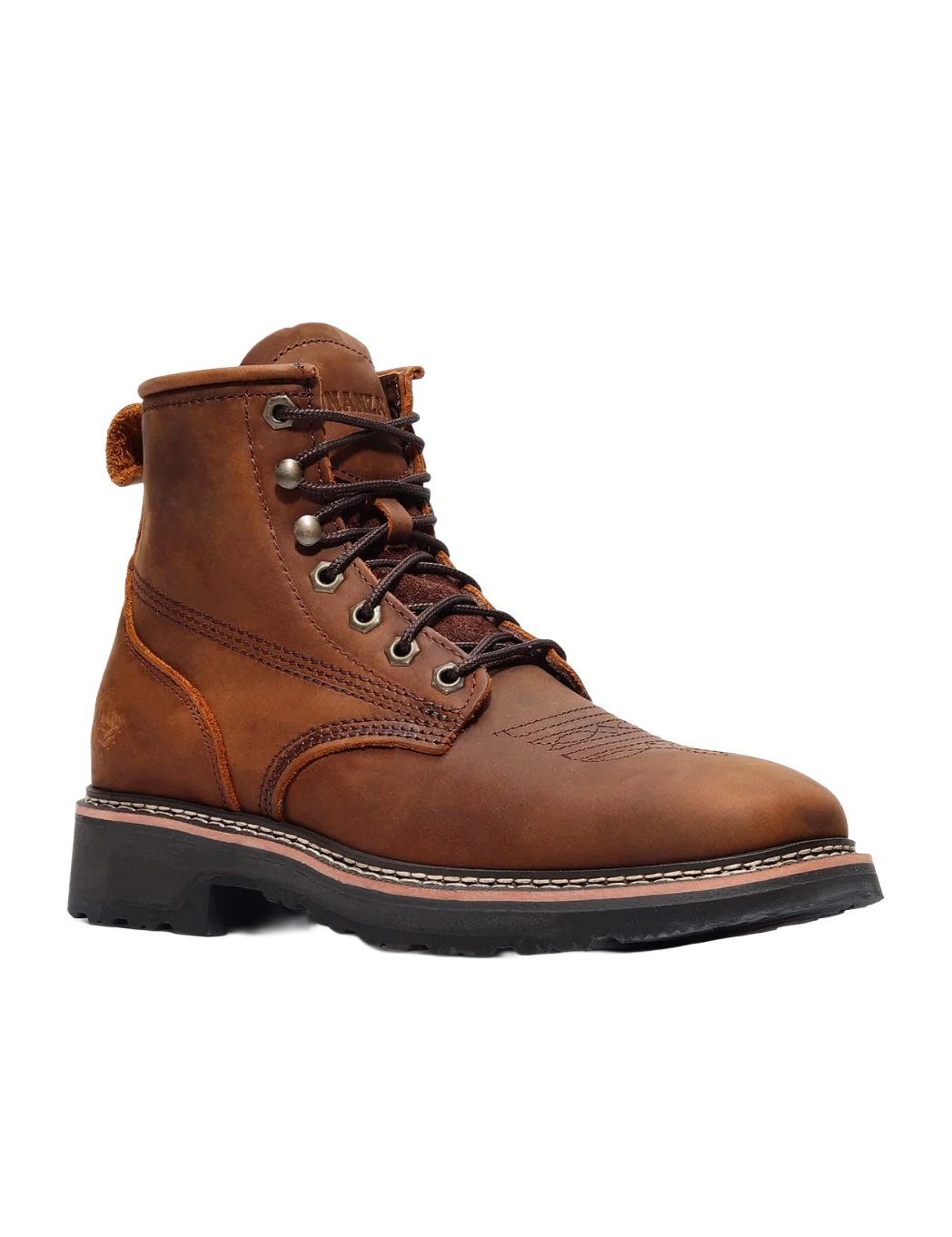 Crazy Brown Rancher Grit 6" Square Toe Lacer BA671/BAT671 Bonanza - Colt Boots and Western Wear