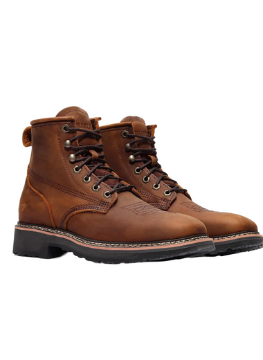 Crazy Brown Rancher Grit 6" Square Toe Lacer BA671/BAT671 Bonanza - Colt Boots and Western Wear