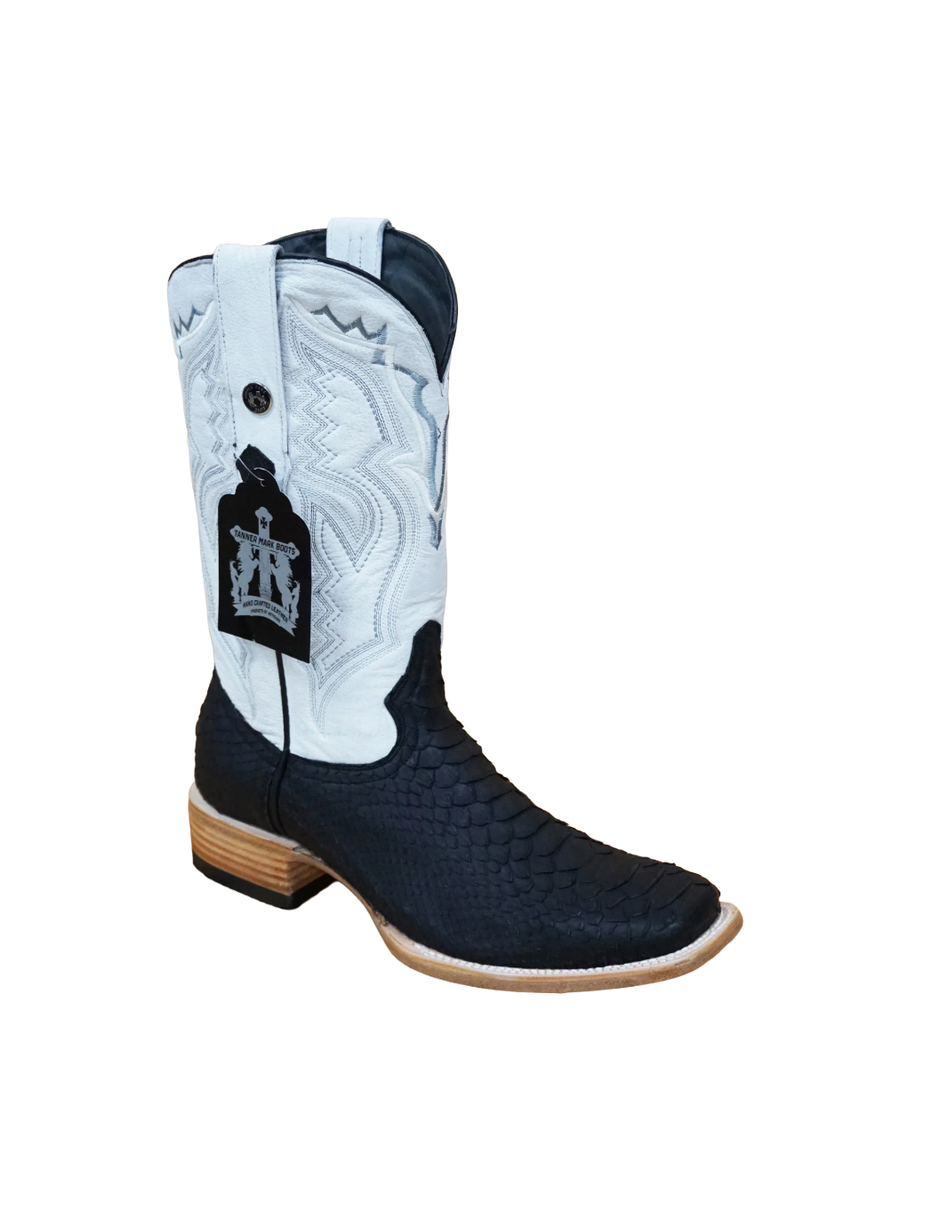 Genuine Python Matte Black Wide Square Toe TMX208021 Tanner Mark - Colt Boots and Western Wear